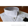 Men's White Jacquard Shirts Long-sleeved